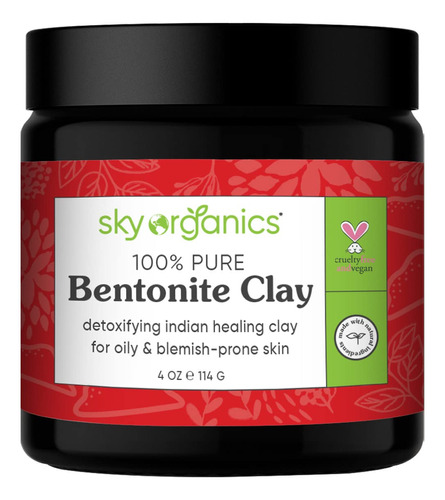 Sky Organics Arcilla Curativa India Con Arcilla De Bentonita