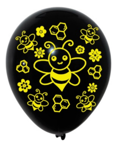 50 Globos De Latex Para Fiesta Tematica De Abejas Tamaño 9 Color Amarillo Y Negro