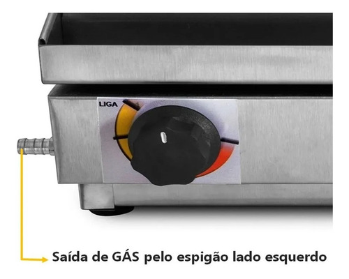 Imagem 6 de 6 de Chapa À Gás Para Lanche Hambúrguer Hot Dog 40x60cm Inox Prof