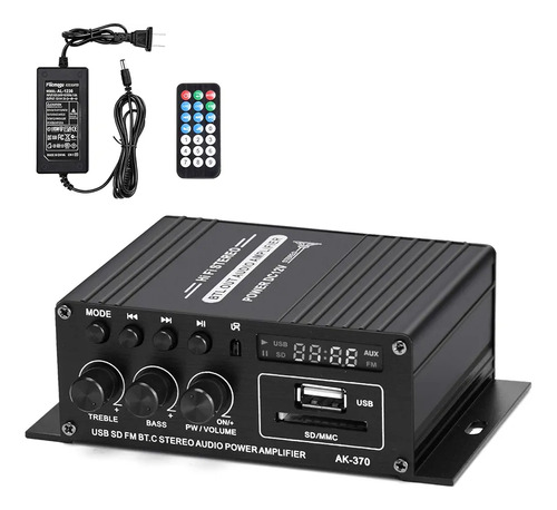 Ak370 Hi-fi Amplificador De Audio Con Fm Estéreo Bluetooth U