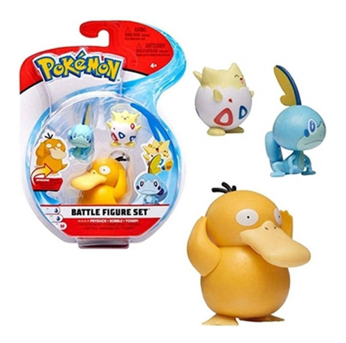 Figura Pokemon Battle Set 3 Pikachu Charmander Psyduck Mas 