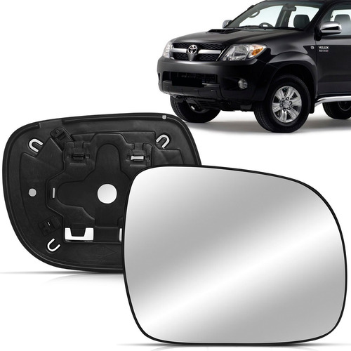 Lente Espelho Retrovisor Com Placa Hilux 2005 A 2010 2011