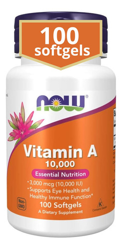  Vitamina A 10 000 Iu 300 Capsulas Blandas Mejora Vision