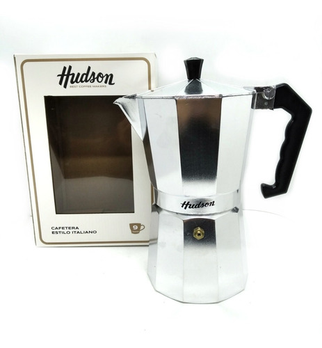 Cafetera Tipo Italiana Volturno 9 Pocillos Aluminio Hudson