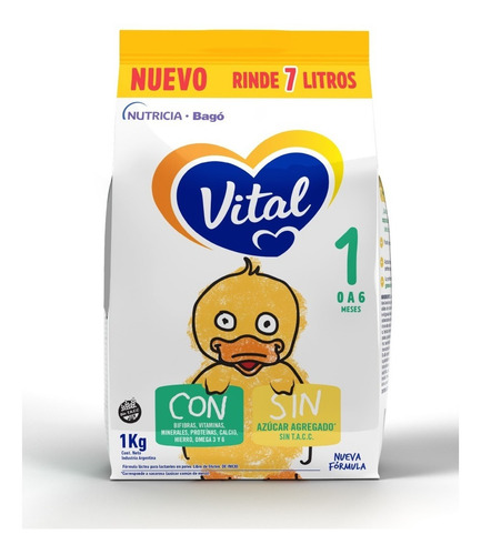 Imagen 1 de 2 de Leche En Polvo Vital 1 Pack 1kg (1 Unidad/pouch)