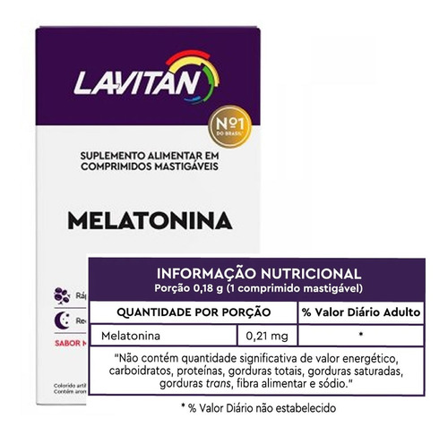 Lavitan Melatonina 0,21mg 150 Compimidos Mastigáveis