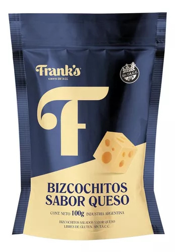 Bizcochitos Sabor Queso Sin Tacc 100 Grs Franks Galletitas