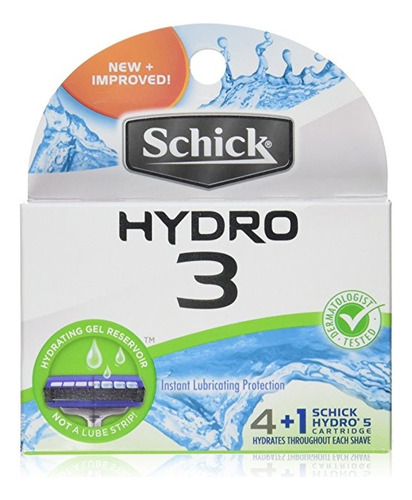 Schick Hydro 3 Razor Recambios Hoja Hombres - 4 Contador 1 H