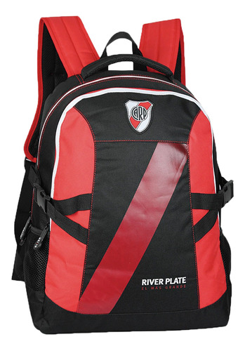 Mochila River Plate Unisex El Mas Grande Negro-rojo-bco Ras