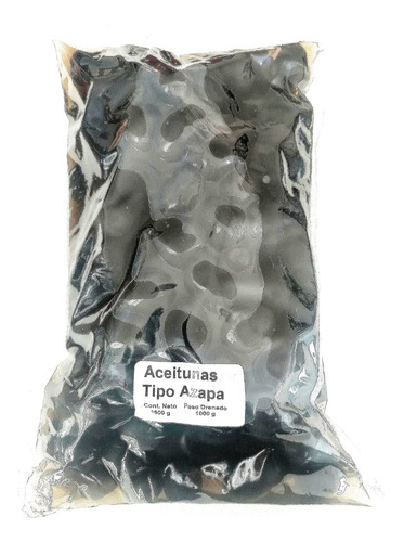 Aceitunas Negras Calibre Azapa, Bolsa De 1 Kg Drenados,agrof