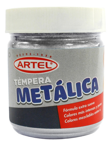 Frasco Témpera Metálica Plata Artel