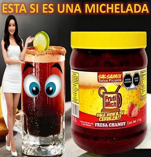 Salsa Para Micheladas Frutimich Sabor Fresa Chamoy 1l