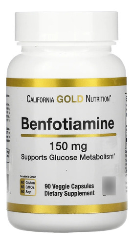 California Gold Nutrition, Beotiamina, 150 mg, 90 cápsulas, sabor sem sabor