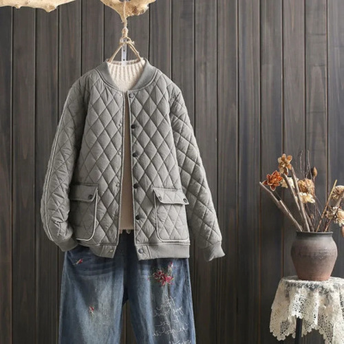 Chaqueta Corta Acolchada De Algodón Con Estampado De Diamant