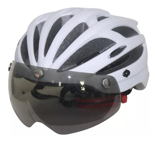 Casco De Bicicleta C/ Visera Con Ajuste De Rotación Luz Led 