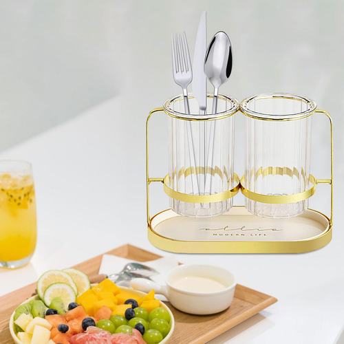 Soporte Para Utensilios De Cocina, Organizador De Dorado