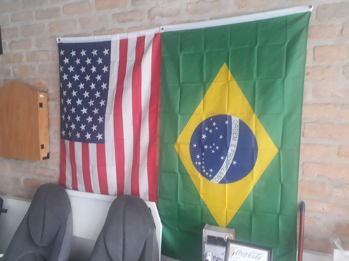 Bandeira Brasil Estados Unidos 150cmx90 Cm