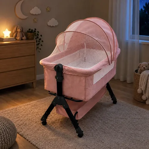 Berço Portátil Moisés Balanço Mosquiteiro Bumper Kids Cinzac