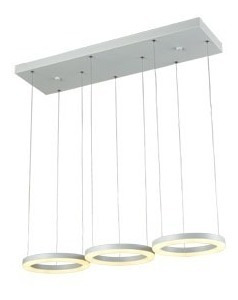 Imagen 2 de 4 de Colgante Led Dimerizable Blanco Olimpic 3 Luces 25w