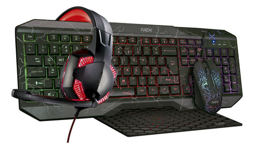 Combo Gamer 4 En 1 Mouse + Teclado + Mousepad + Audífonos