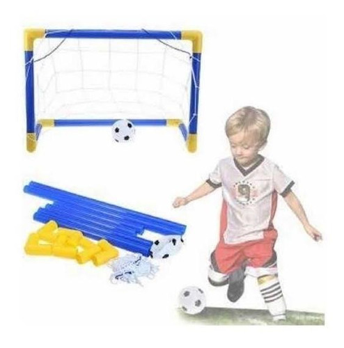 2 Mini Arco Armable Futbol Pelota Inflador Malla Juguete Niñ