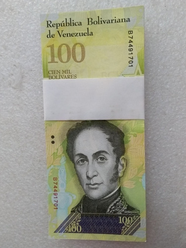 Fajo De 100 Billetes De 100.000 Bolivares 2017 Nuevo, Unc
