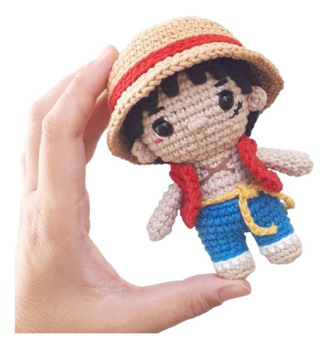 Muñeco Chibi Luffy De One Piece Amigurumi Tejido - Pipelino