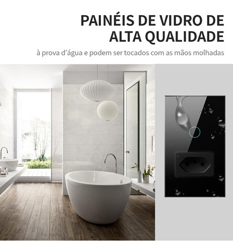 2 Interruptores Inteligentes Wifi,1 Botão De Toque,1 Tomada