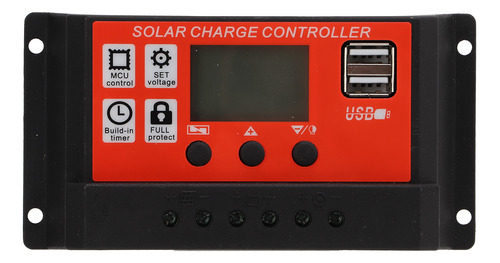 Controlador De Panel Solar Pwm Auto Lcd Display Dual Usb