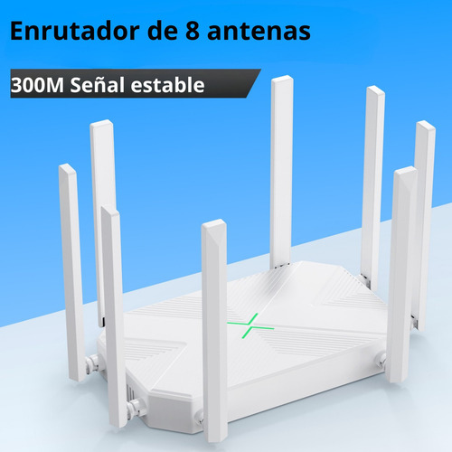 Mazoom E-u19 Router Wifi 1200mbps 2.4/5ghz Router Rompemuros Amplificador Wifi Extensor Rango Repetidor Señal De 8 Antena 127V Color Blanco