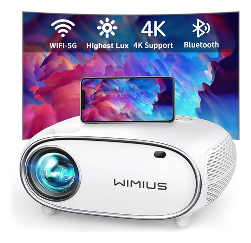 Proyector 5g Wifi Bluetooth 4k, Wimius P60 +80 % Lúmenes Pro