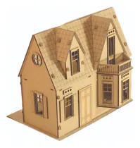 Comprar Casita De Muñecas Mdf Fibrofácil 20 Muebles