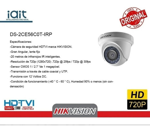 Kit Cctv Profesional Hikvision 6ch Hd 720p Dd 1tb