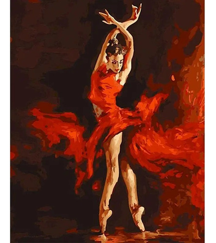 Pintura Por Números Ballet Bailarina Rojos Pinta Tu Cuadro