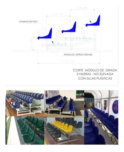 Tribuna De Estadio. Con O Sin Asiento. Colores Varios