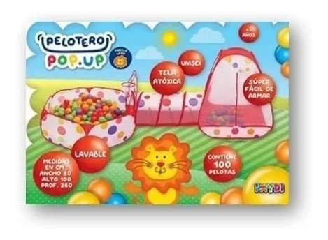Imagen 2 de 2 de Carpa Inf. +pelotero Con Túnel Autoarmable+100 Pelotitas |c
