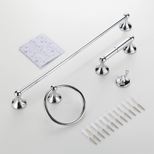 Imagen 2 de 3 de Juego Kit Accesorios Cromado Para Baños Acero Inoxidable