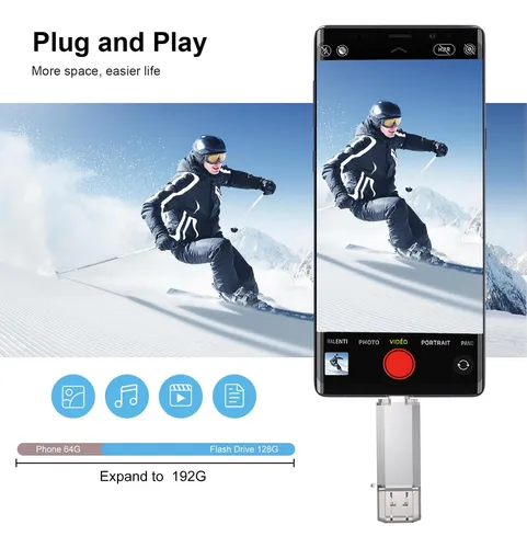 Unidad Flash Usb C Raoyi De 128 Gb, Usb 3.0 Tipo C Dual 2 En