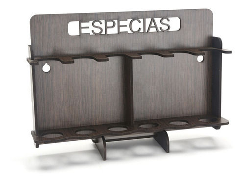 Imagen 3 de 7 de Especiero De Madera Condimento Estante Pared Frasco Tapa X6