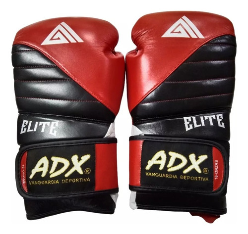 Guantes Box Adx Cierre De Contacto Mod Elite Rojos 14 Oz.