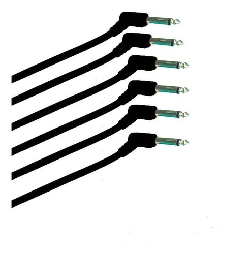 Imagen 1 de 3 de Pack De 6 Cables De Pacheo 90cm Plug 1/4 Angular Marca: Sky