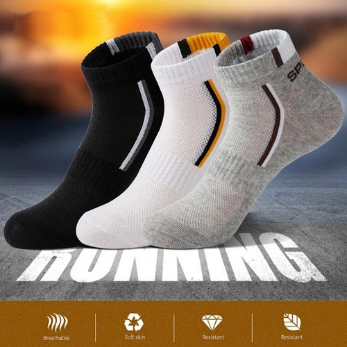 Calcetines Deportivos Para Hombre, 5 Pares, Transpirables Y