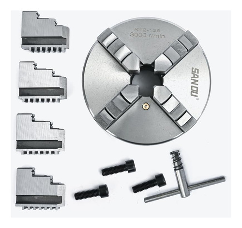 Portabrocas De Torno De 4 Mandibulas De 5 Pulgadas 4.921 In 