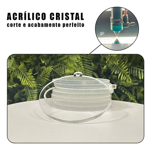 Chaveiro Acrílico Cristal 2mm 18 Círculos De 5cm C/furo Extn
