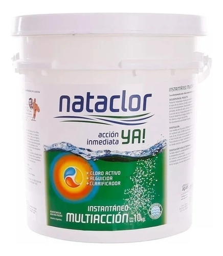Dicloro Multiaccion 10kg Cloro Polvo Piscinas Nataclor Cuota