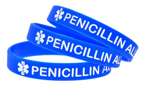 Moda Penicilina Alergia Silicona Pulseira Penicilina