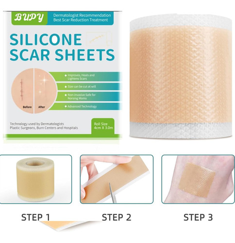 Cinta De Silicona Para Cicatrices,3 M Parches Silicona