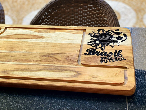 Imagem 3 de 4 de Tabua De Carnes Para Churrasco 2cm - Brasil País Do Futebol