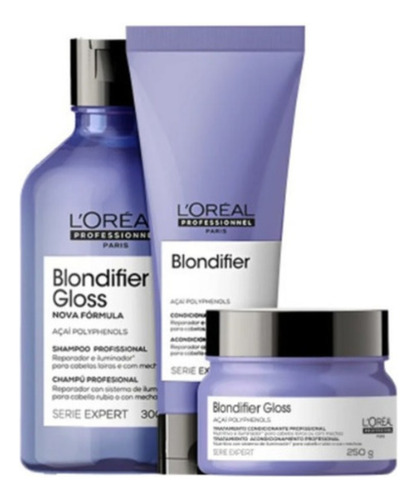 L'oreal Kit Blondifier Gloss Sh 300ml+ Cond 200ml+ Masc 250g