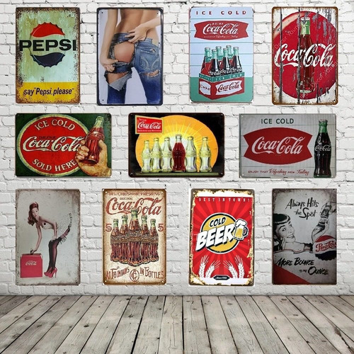 Imagen 6 de 10 de Decoración Placa De Metal Retro Vintage Bar, Negocios 30x20